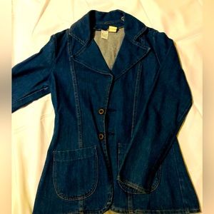 Vintage Maverick 100% Cotton Denim Tailored Ladies Jean Jacket USA made Size M